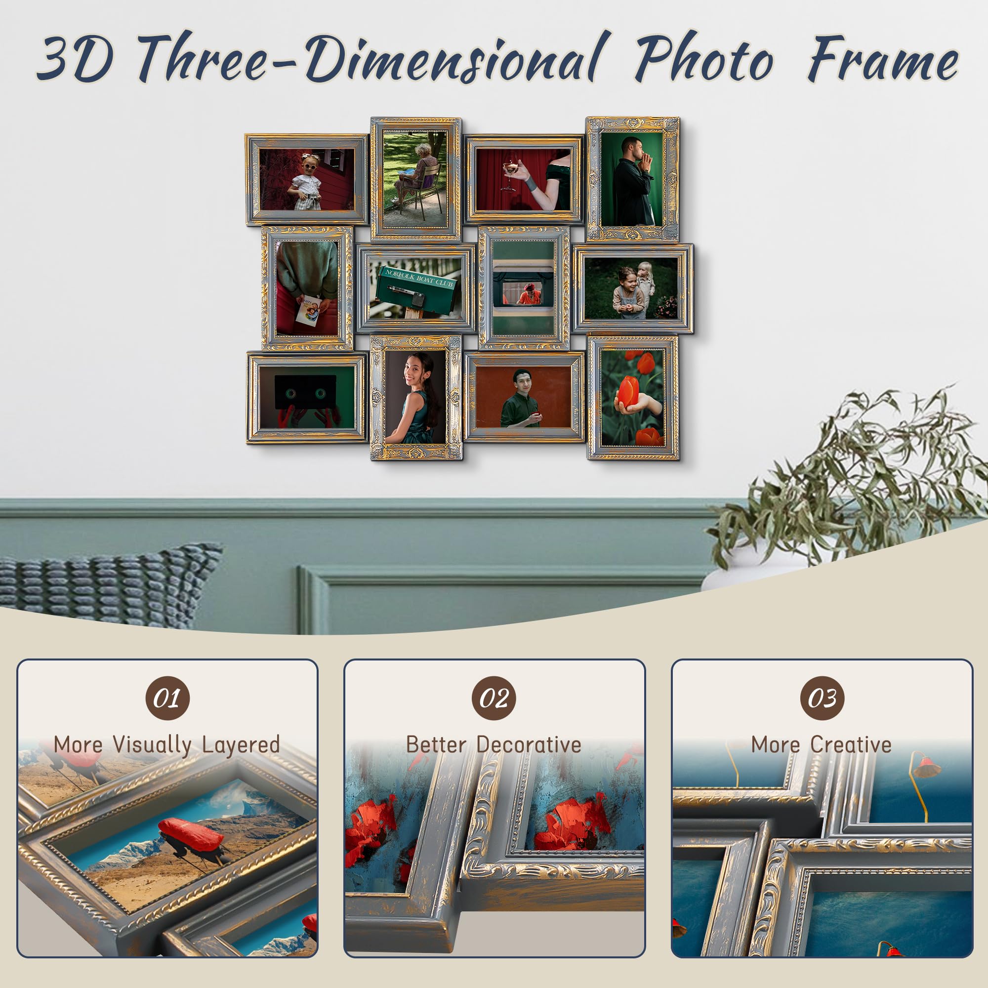 Amazon.com - Jerry & Maggie 12 Opening Collage Photo Frame Rustic